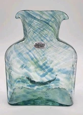 Blenko SPECIAL EDITION  Comet Trail 384 Water Bottle, Double Spout Pitcher 