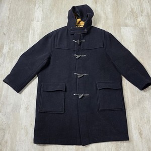 Duffle Coat Brooks Brothers - Laine Bleue - Taille L - Capuche Et Boutons Corne - Fabriqué Angleterre