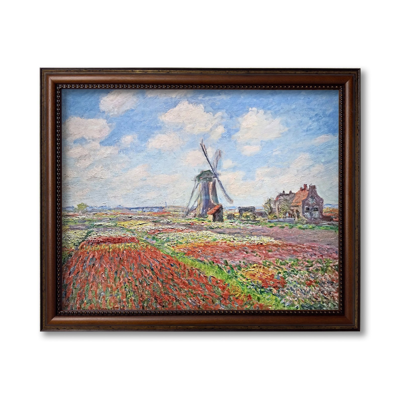 codiarts. Claude Monet 3D Reliefbild Tulpenfeld in Holland Kunstdruck Zertifikat