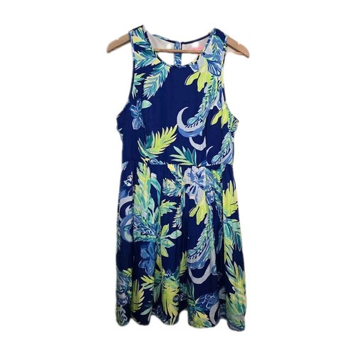 Lilly Pulitzer Kassia Twilight Blue Nest To Nothing Vogel Kleid Gr. 10 Ärmellos - Bild 1 von 9