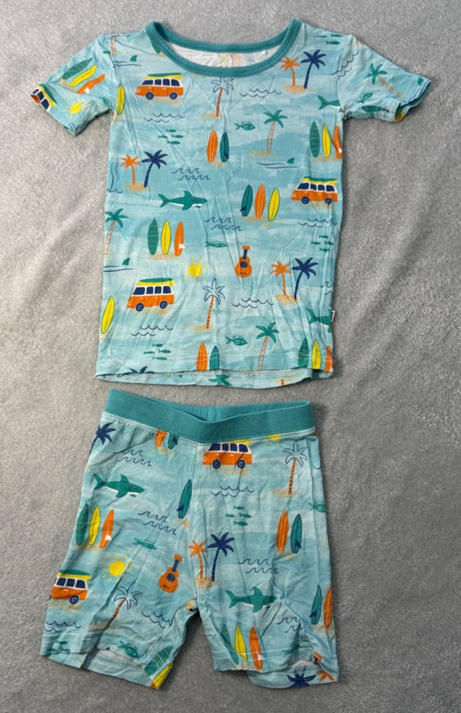 Little Sleepies Surf Life Two Piece Pajama Shorts Set Size 3T (Free S/H)