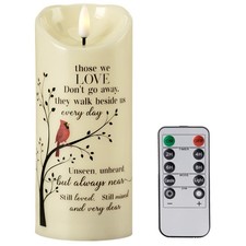 Flameless Memorial Candle, Light with Remote, Sympathy Gifts for Loss of Love...