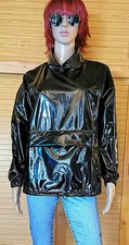 Lacksweatshirt Lackjacke Damen Mädchen PU Lack Unisex XS 34/36