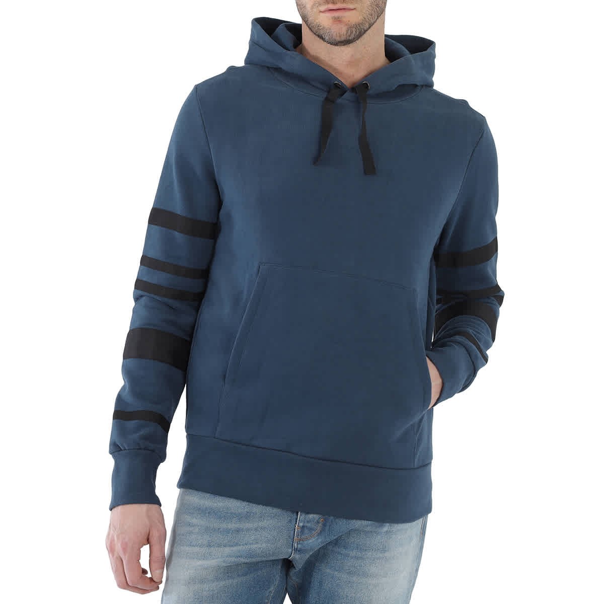 Мужская толстовка Christopher Raeburn темно-синего цвета, черная толстовка в крупный рубчик, малый размер