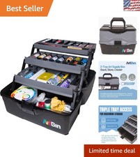 Artbin 3-Tray Supply Box - Durable, Portable Organizer for Creative Essentials