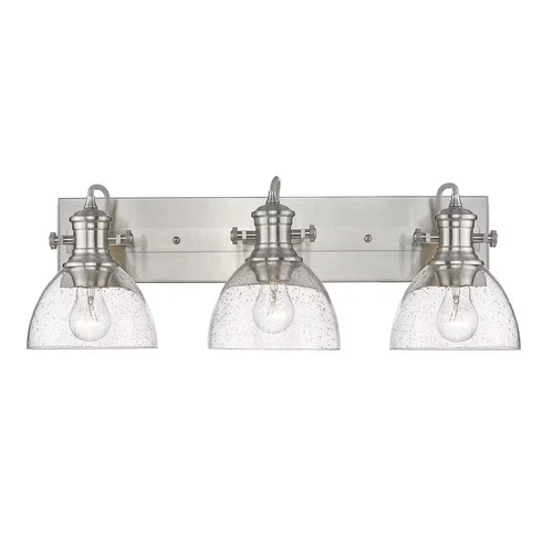 Golden Hines 3-Light Bathroom Vanity Light in Pewter - Picture 1 of 4