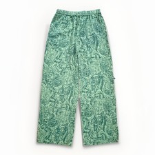 Zara Women  s Size M Green Paisley Flowing Wide Leg Trousers 8512/708/330 NWT