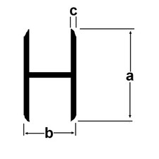 (9,20€/m) Alu H-Profil 2m eloxiert Innenmaß 16mm Klemmprofil