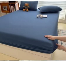 Washed Fitted Sheet Elastic Bands Non-Slip Adjustable Mattress Cover for Bed