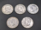 🔥 1964-D KENNEDY 90% SILVER HALF DOLLAR COIN LOT X 5 AU+ GREAT EYE APPEAL 🔥