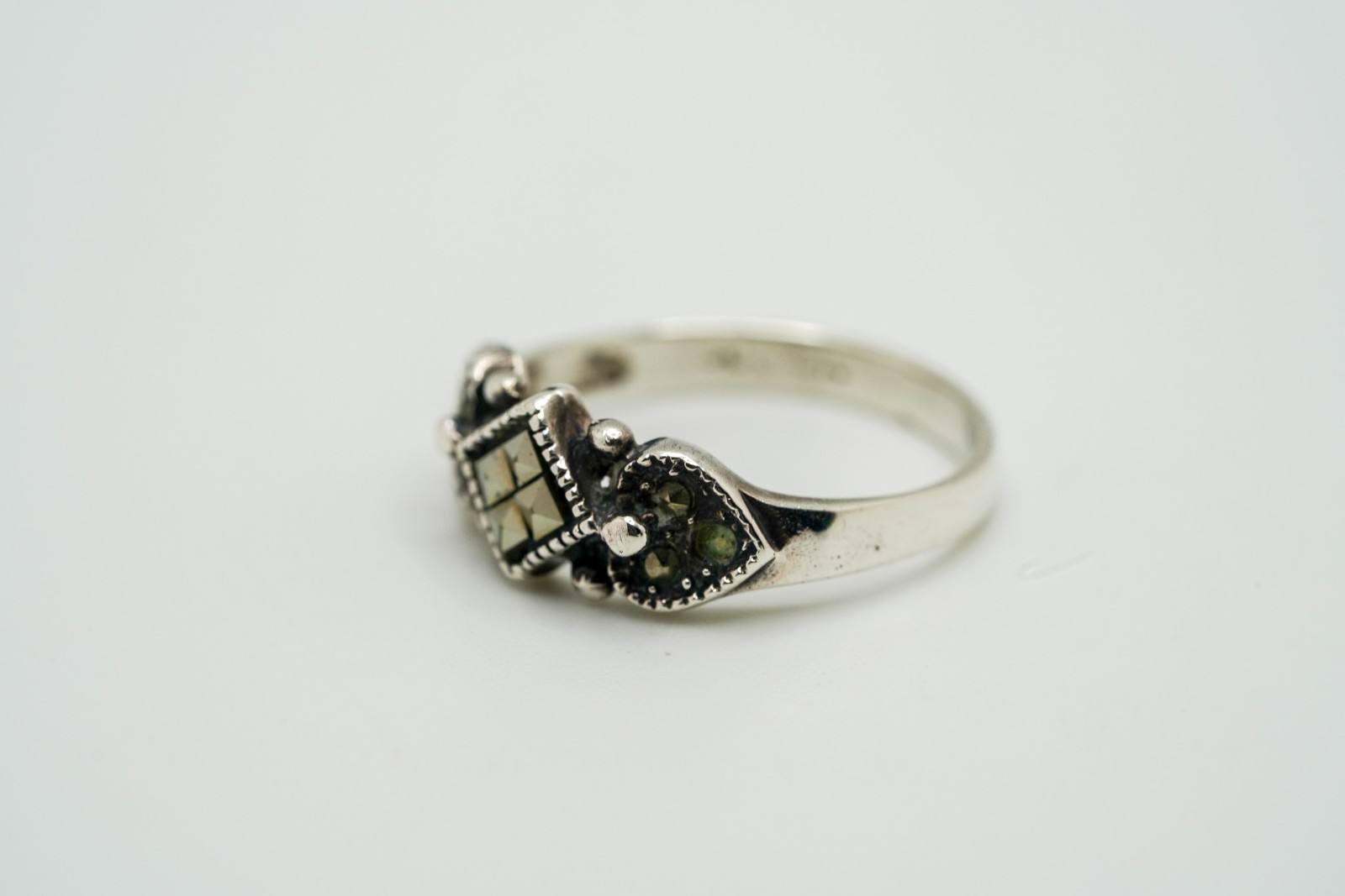 Missing Sterling Silver Marcasite Ring Missing St… - image 3