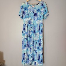 Vtg Y2K Tiered Flowy Boho Cottage Maxi Dress Sz Medium 90s Fairy Grunge Resort