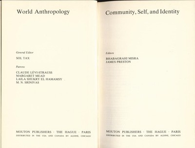 Community, Self and Identity Misra, Bhabagrahi und James Preston: