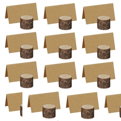 12 Sets Porte-notes En Bois Porte-numéro De Table Presse-papiers - Photo 1/4
