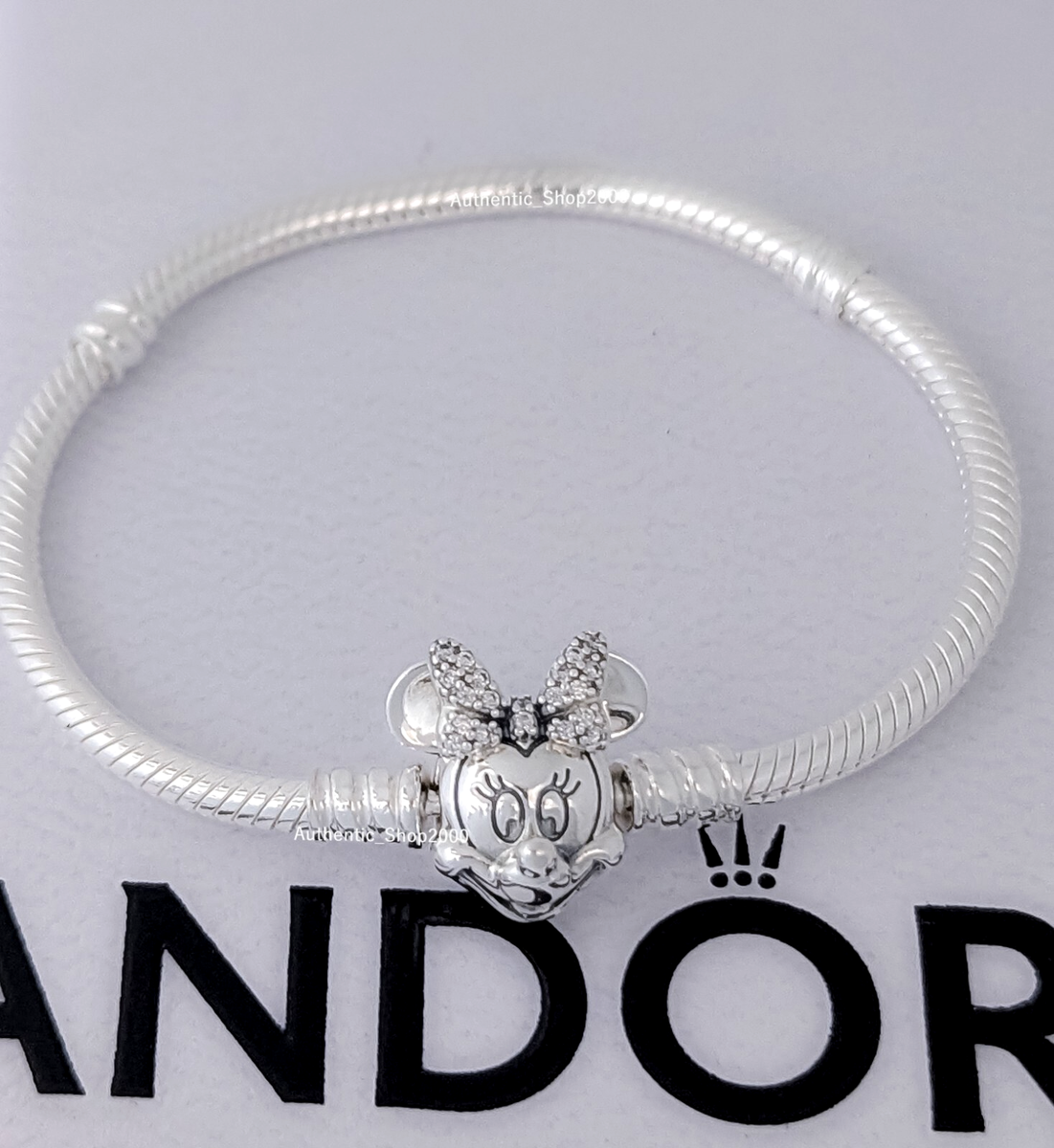 NEW 100% Authentic PANDORA DISNEY 925 Pavé Minnie Mouse Charm Bracelet  597770CZ