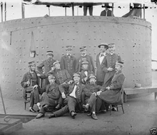 USS Monitor Ironclad Officers grouped by turret 1862 New 11x17 Civil War Photo