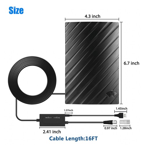 500 Miles Upgraded Digital TV Antenna Indoor HDTV Amplified 4K HD 1080P UHF VHF - Picture 7 of 8