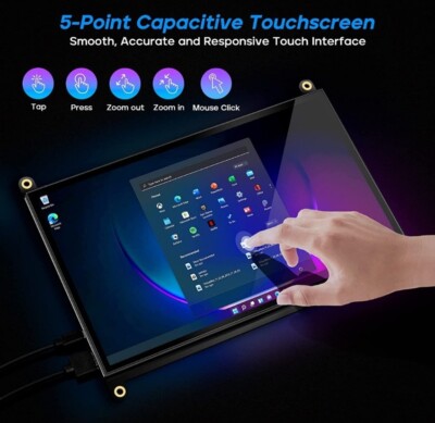 Raspberry Pi ScreenNORSMIC 10.1   Touchscreen MonitorIPS FHD 1024×600 Respons...