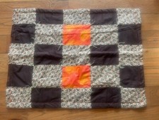 Colorful Handmade patchwork quilt with floral / solid patterns 2' x 3' new 