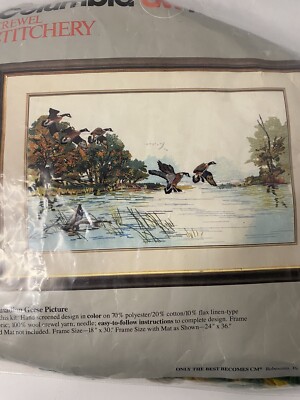 Columbia Minerva Canadian Geese Picture crewel kit embroidery 7713 unfinished 78