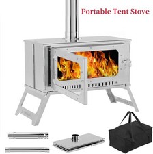 Portable Tent Stove Hot Tent Stove with View Glass Wood Burning Stove Camping