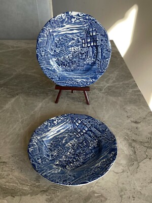 VINTAGE ENOCH WEDGWOOD TUNSTALL DICKENS COACHING DAYS PIATTINI DA