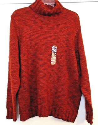 Studio Works Ladies Long Sleeve Acrylic Sweater Orange Rust Marl Choice M or L