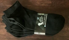 Winterlace 4pk black low cut ankle socks comfort blend, L 10-13, mens shoe 7-12