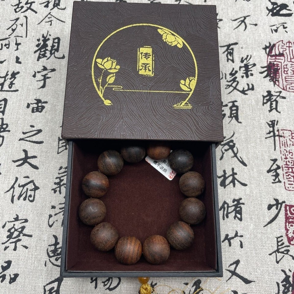 20mm Natural Vietnam Nha Trang Red Earth Agarwood Beads Men Woman Lucky