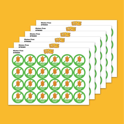 144 autocollants d'étiquettes alimentaires 30 mm sans gluten - Photo 5/6