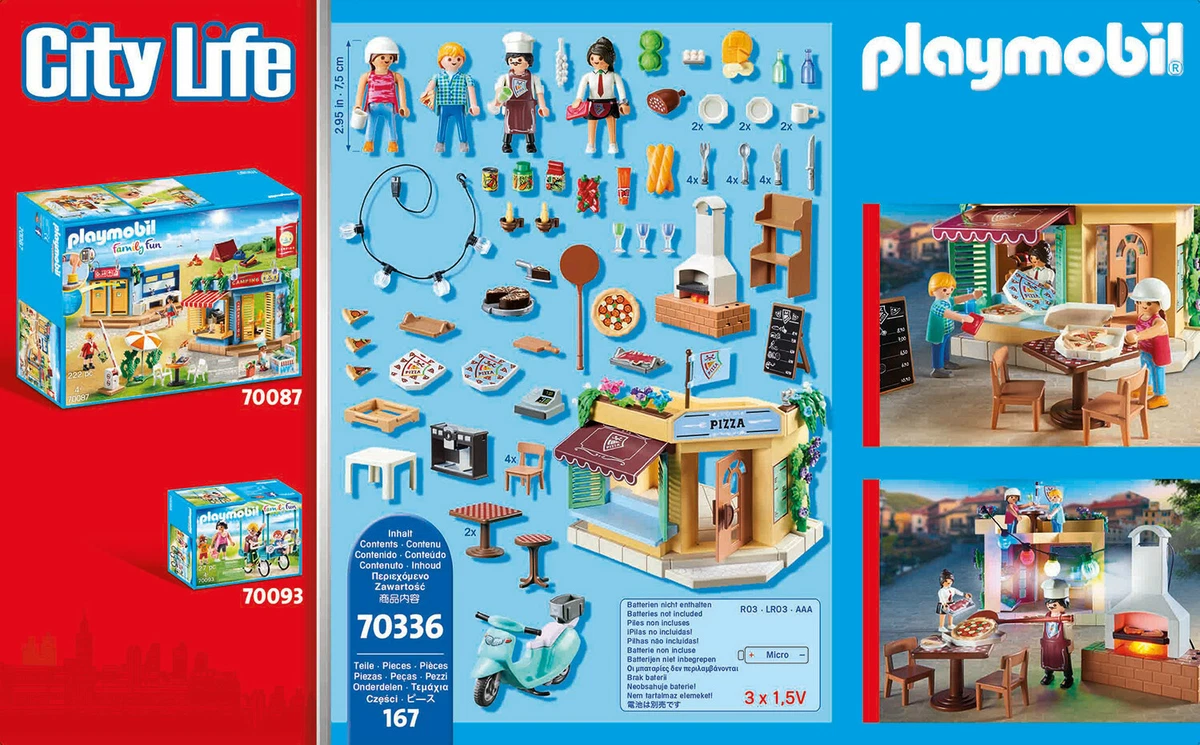 PLAYMOBIL 70336 - City Life - Pizzeria avec terrasse pas cher