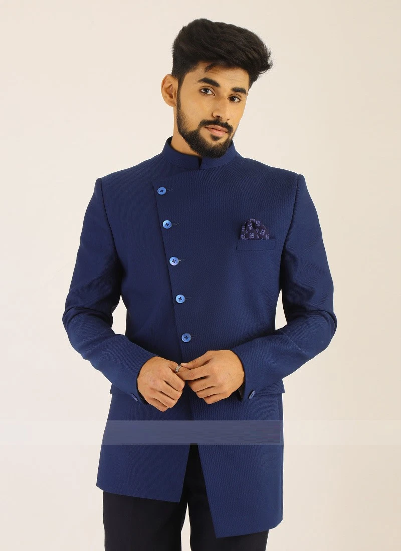 Madhuman Custom Navy Blue Jodhpuri for Men, Indian Wedding Suit for Men,  Tradional Outfit for Indian Weddings, Bandhgala Suit for Men - Etsy Israel