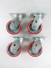 4" x 2" Polyurethane On Cast Iron (Red) - Swivel (4EA)