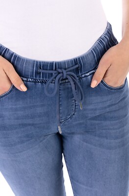BLUE MONKEY JEANS  B- WARE BLAU CAPRILÄNGE TUNNELZUG JOGGPANTS  BEQUEM SOMMER