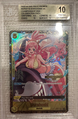 One Piece OP03-116 Shirahoshi 2024 Championship Top Prize BGS 10