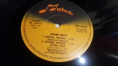Techno 1992 - John Boy - Arriba Arriba / VG / SIN PORTADA 12'' VINILO VINYL