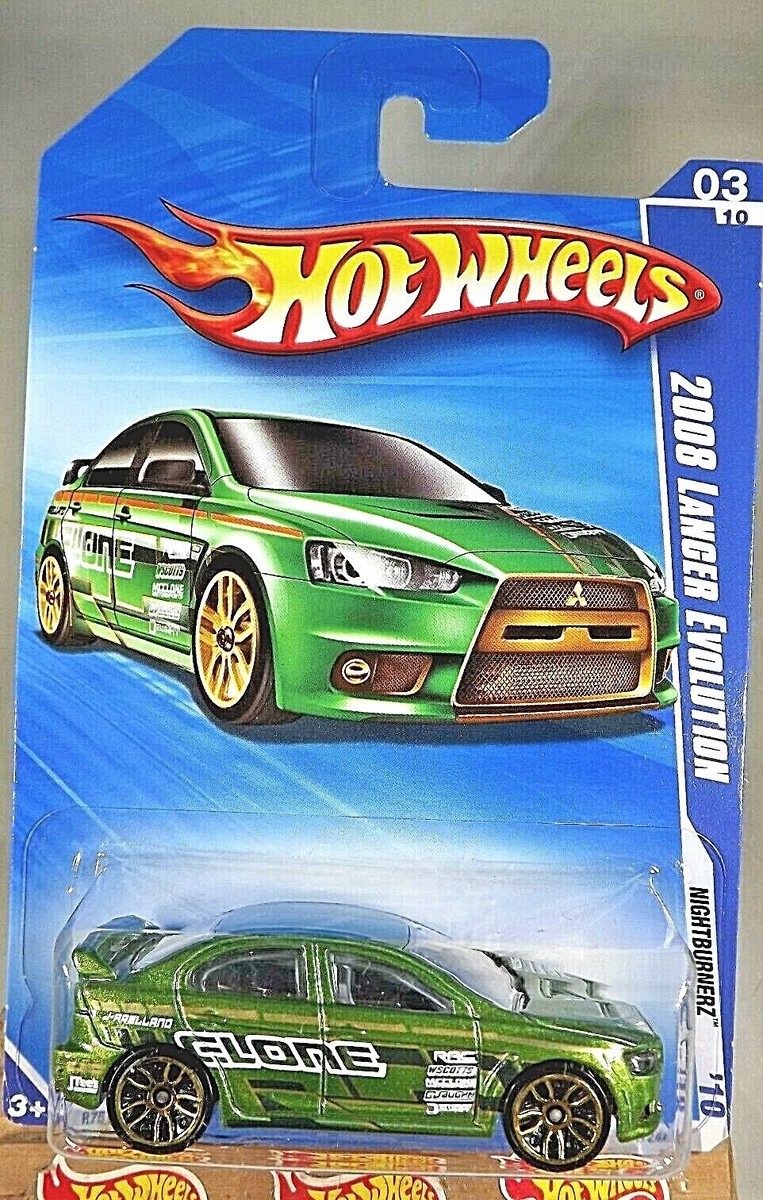 2010 Hot Wheels #91 Nightburnerz 3/10 2008 LANCER EVOLUTION