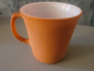 Pyrex Corning Coffee Mug Cup Burnt Orange Rust Milk Glass D Handle Cinnamon 