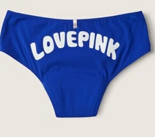 VS Pink cotton Period PANTY Hipster MEDIUM New bright blue logo
