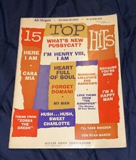 Top 15 Hits 1965 Music Book All Organ With Words Chords