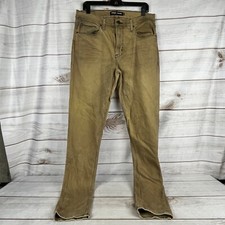 Pantalones de mezclilla Hudson Tyler Herro cámara lenta para hombre 33 x 37 ajustados rectos desgastados tostados