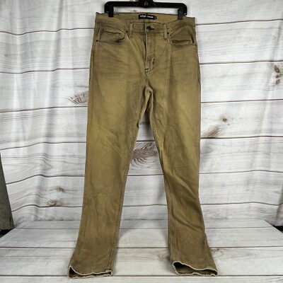 Hudson Tyler Herro Slow Motion Jeans Men's 33 x 37 Slim Straight Distressed Tan
