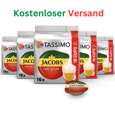 Tassimo Jacobs Café au Lait Kaffeespezialität 80 Kapseln 5 x 184 g 5er Pack