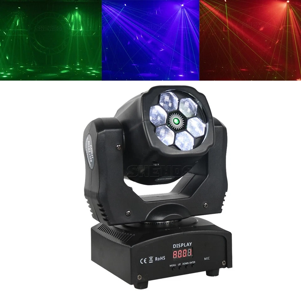 6x15W LED Bee Eye Moving Head Lighting RGBW Stage Light DMX DJ Disco KTV Bar - Image 2 of 4