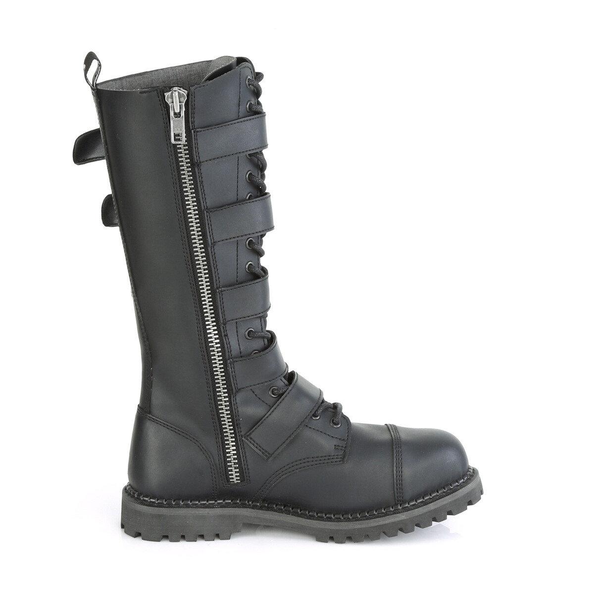 韓国発!【BLACKUP】Carrying Buckle Lace-Up Long Boots Karting Buckle Lace-up Long Boots (Cowhide) – BLACKUP