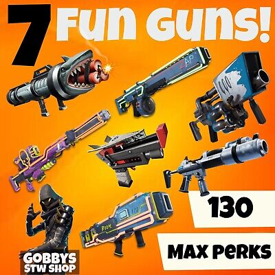 Fortnite Save The World 7 Fun Guns Pl130 Godroll Guns Weapons Xbox Pc Ps4 Ebay