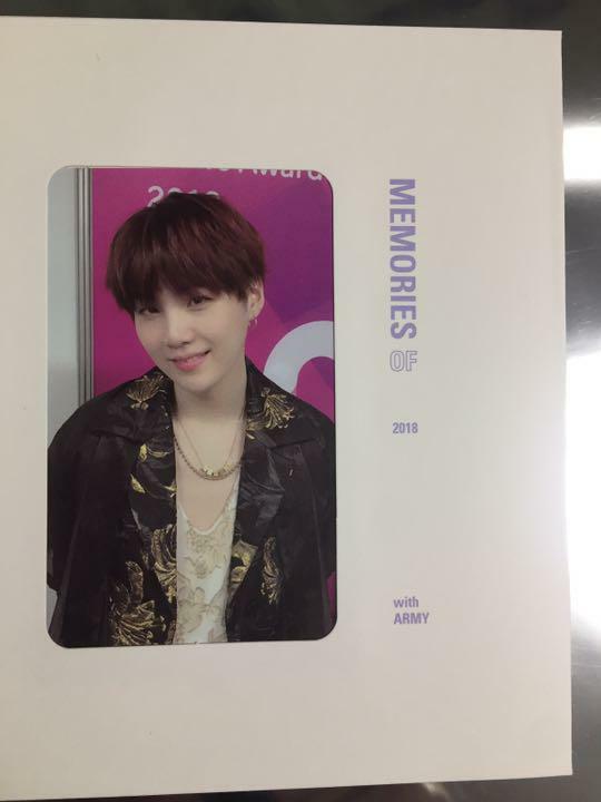 BTS MEMORIES OF 2018 Blu-ray Photocard SUGA Yungi Bangtan Boys Official  Limited