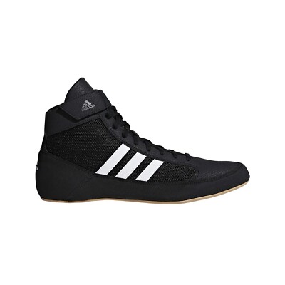 adidas Men's HVC Wrestling Shoes, Black/White/Iron Metallic, 9.5