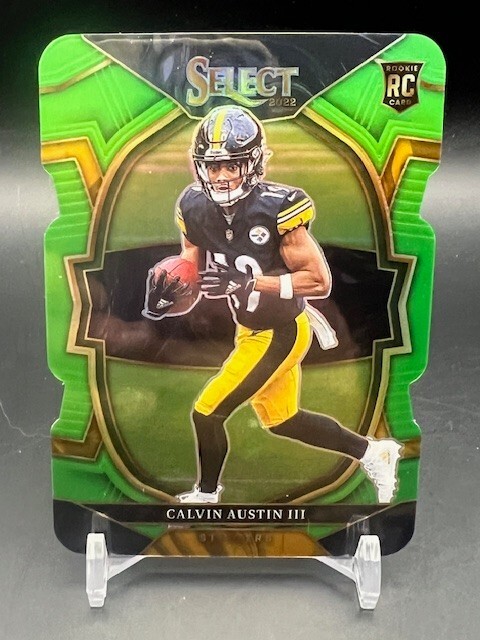 2022 Panini Select #65 Calvin Austin III - Neon Green Die Cut /299