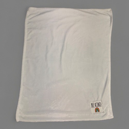 Rae Dunn Soft Plush Baby Blanket White W/Words Be Kind (30 In x 40 In) - Picture 6 of 6